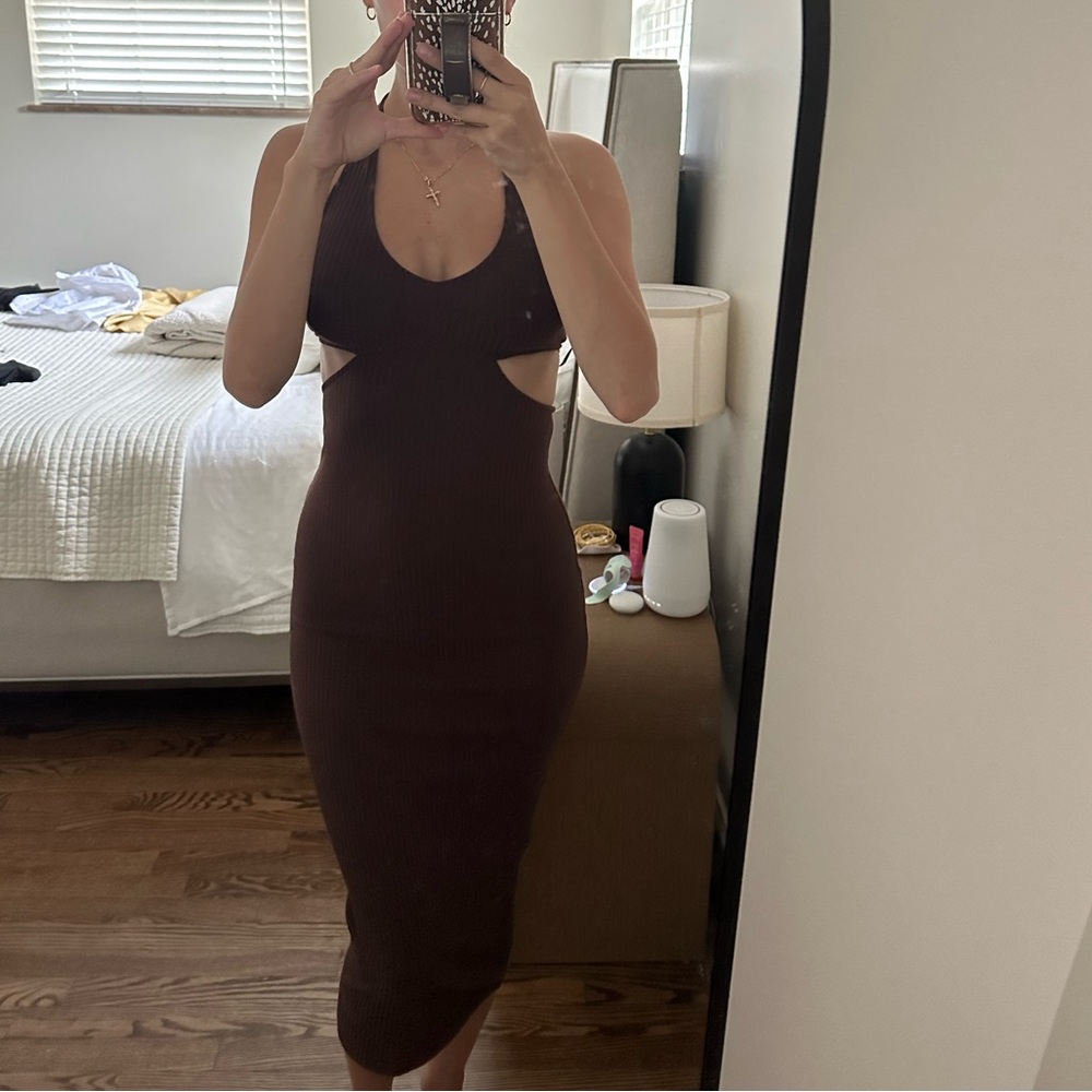 H&M halter cutout midi